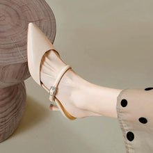 Women's Kitten Heel Slip On Strap Sandal Shoes ES195