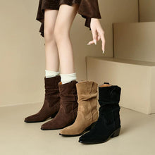Women's Petite Block Heel Short Boots FS332