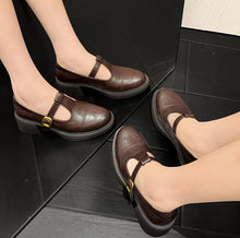 Women's Petite Block Heel T Strap Casual Shoes SS2787