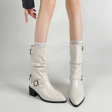 Women's Petite Block Mid Calf Boots AW2664