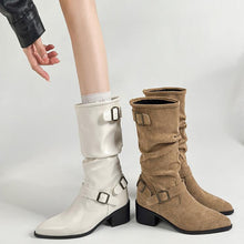 Women's Petite Block Mid Calf Boots AW2664