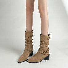 Women's Petite Block Mid Calf Boots AW2664