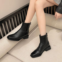 Women's Petite Block Square Toe Ankle Boots AW2681