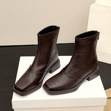 Women's Petite Block Square Toe Ankle Boots AW2681