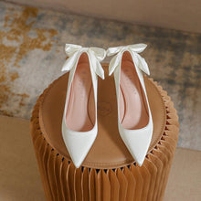 Women's Petite Chunky Heel Satin Pump Shoes TS56