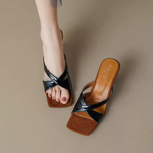 Women's Petite Cross Strap Open Toe Sandals TS62