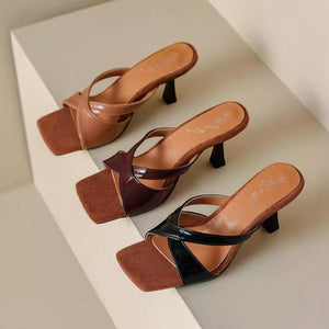 Women's Petite Cross Strap Open Toe Sandals TS62