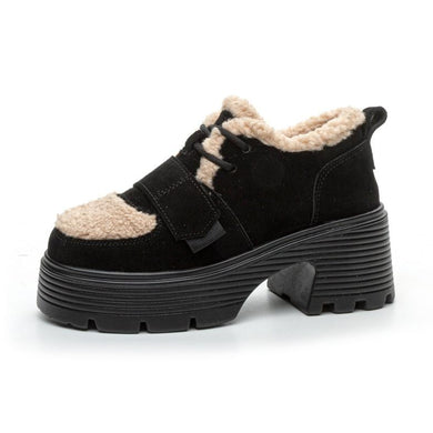 Women's Petite Feet Block Winter Shoes FS272