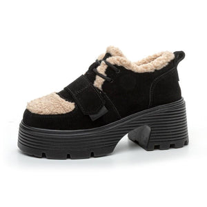 Women's Petite Feet Block Winter Shoes FS272