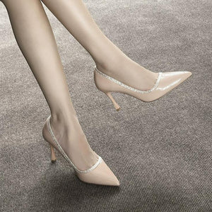 Women's Petite Feet Heeled Patent Shoes FS228