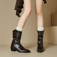 Women's Petite Feet Pointy Block Short Boots FS350