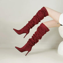 Women's Petite Feet Pointy Knee High Long Boots FS214