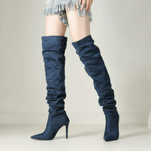 Women's Petite Feet Pointy Knee High Long Boots FS214