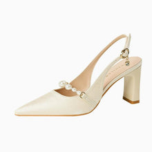 Women's Petite Feet Slingback Satin Heels AW2638