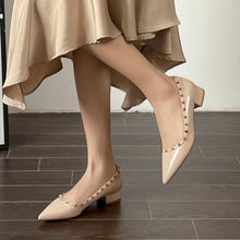 Women's Petite Feet Stud Flat Block Heel Shoes SS27107