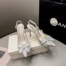 Women's Petite Glitter Dress Heels With Clear Side Strap AW2620