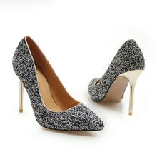 Women's Petite Glitter Metal Heel Dress Shoes FS285