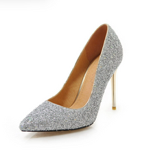 Women's Petite Glitter Metal Heel Dress Shoes FS285