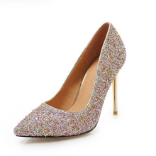 Women's Petite Glitter Metal Heel Dress Shoes FS285