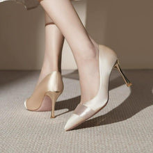 Women's Petite Heeled Satin Pump Shoes FS229