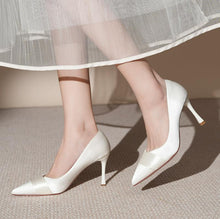 Women's Petite Heeled Satin Pump Shoes FS229