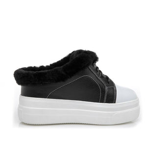 Women's Petite Leather Sneakers With Top Cap MS364