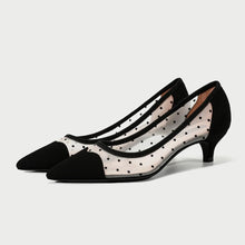 Women's Petite Low Heel Lace Mesh Dress Shoes GS203