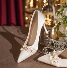 Women's Petite Metallic Heel Satin Shoes AW2693