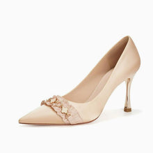 Women's Petite Metallic Heel Satin Shoes AW2693