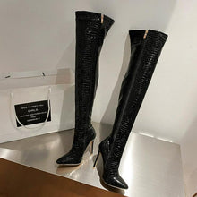 Women's Petite Metallic High Heel Over Knee Long Boots FS335