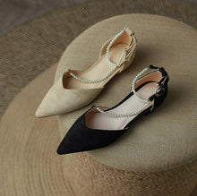 Women's Petite Pearl Strap Flat Heel Sandal Shoes FS222