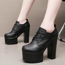 Women's Petite Platform Chunky High Heel Shoes FS188