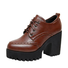 Women's Petite Platform Chunky High Heel Shoes FS188
