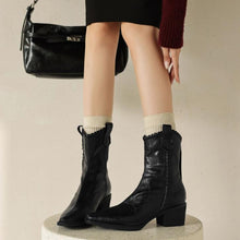 Women's Petite Pointy Block Heel Short Boots AW2697