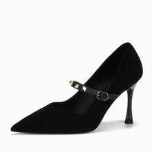 Women's Petite Pointy Mary Jane Suede Heels SS27101