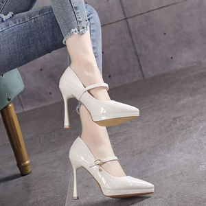 Women's Petite Printed Mary Jane High Heel Shoes TS371