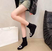 Women's Petite Rhinestone Buckle Ankle Boots AW2661