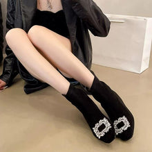 Women's Petite Rhinestone Buckle Ankle Boots AW2661