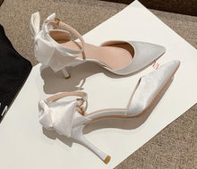 Women's Petite Silk Satin Ankle Strap Shoes ES96