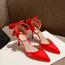 Women's Petite Silk Satin Ankle Strap Shoes ES96
