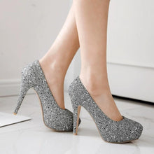 Women's Petite Size 2 Glitter Platform High Heel Shoes MS286