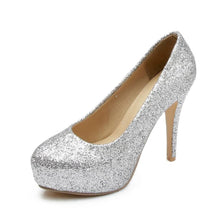 Women's Petite Size 2 Glitter Platform High Heel Shoes MS286