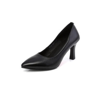 Women's Petite Size Black Heeled Work Shoes ES119
