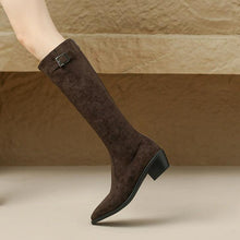 Women's Petite Size Block Back Zipper Long Boots FS303