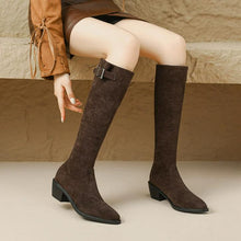 Women's Petite Size Block Back Zipper Long Boots FS303