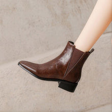 Women's Petite Size Block Heel Ankle Boots MS166