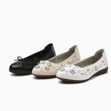Women's Petite Size Flat Leather Shoes FS82