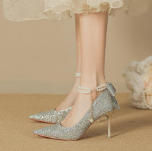 Women's Petite Size Glitter Dress Heels AW2637