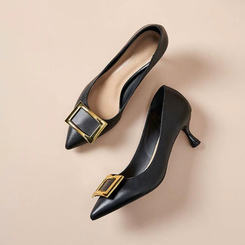 Women's Petite Size Kitten Heel Shoes With Buckle MS534 AstarShoes