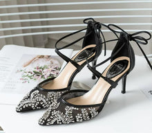 Women's Petite Size Lace Mesh Heels AW2630